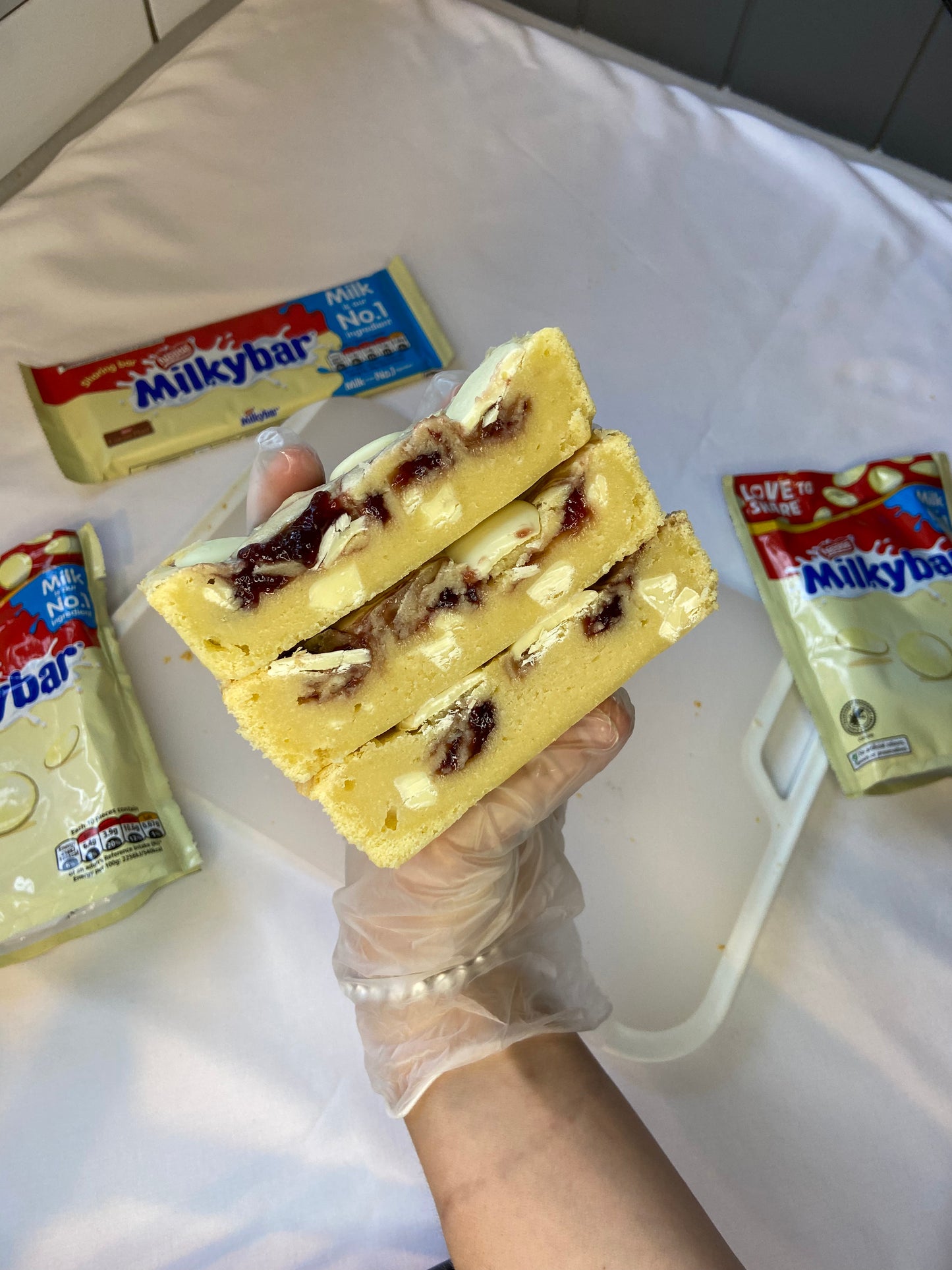 White Chocolate + Raspberry Blondie Tray