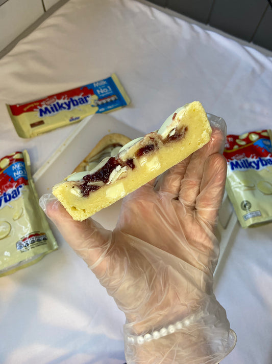 White Chocolate + Raspberry Blondie Tray