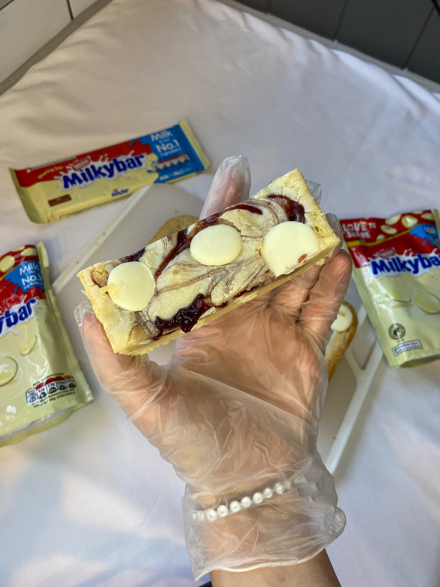 White Chocolate + Raspberry Blondie Tray
