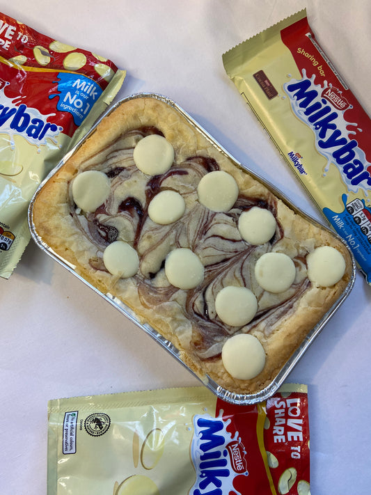 White Chocolate + Raspberry Blondie Tray
